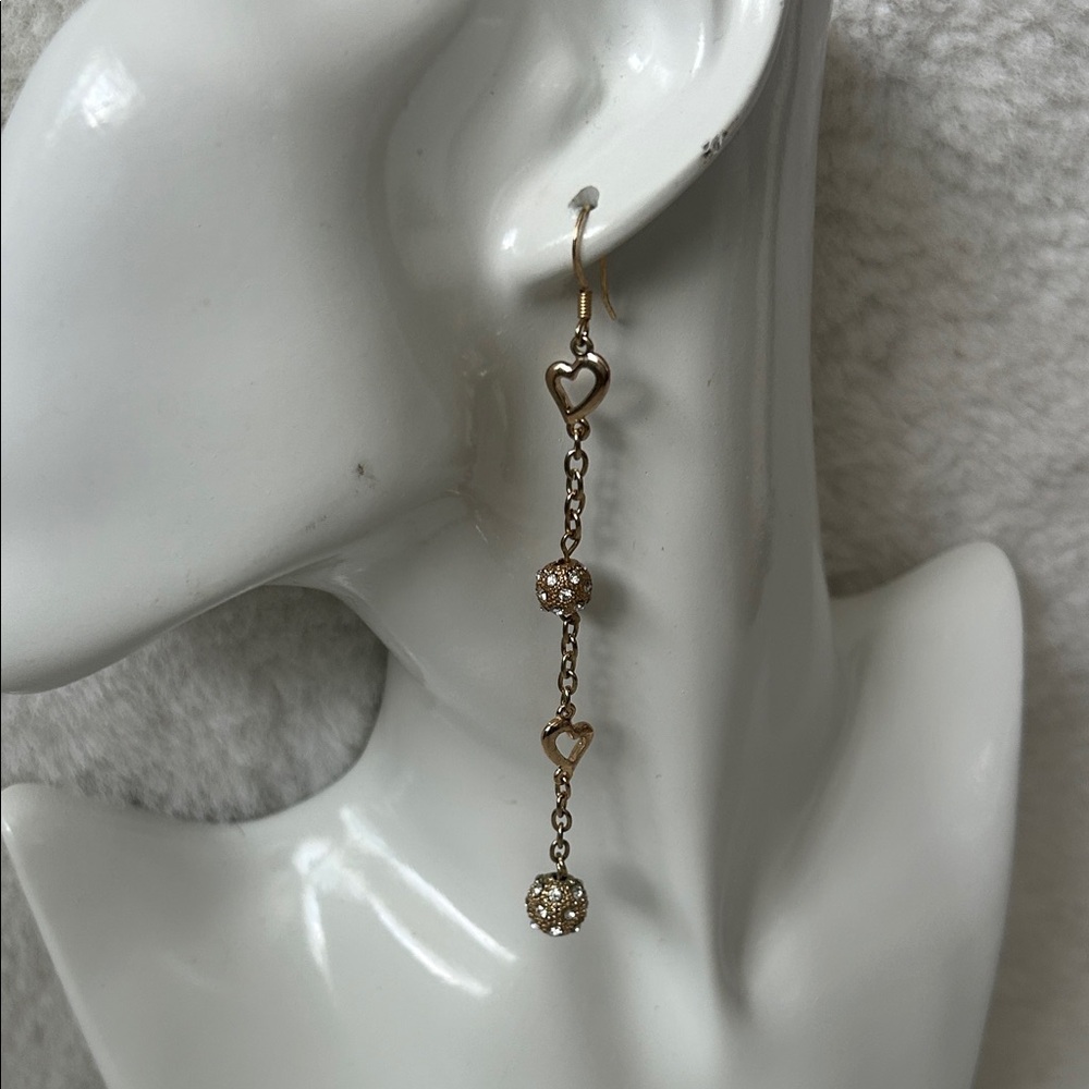 Guess Gold Heart Drop Earrings